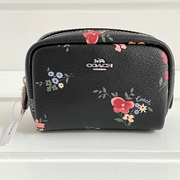 Coach Mini Boxy Cosmetic Case Wildflower Print NWT - Picture 2 of 12